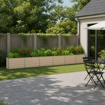 Raised Garden Bed Ivory 480 x 40 x 55 cm cold-rolled steel