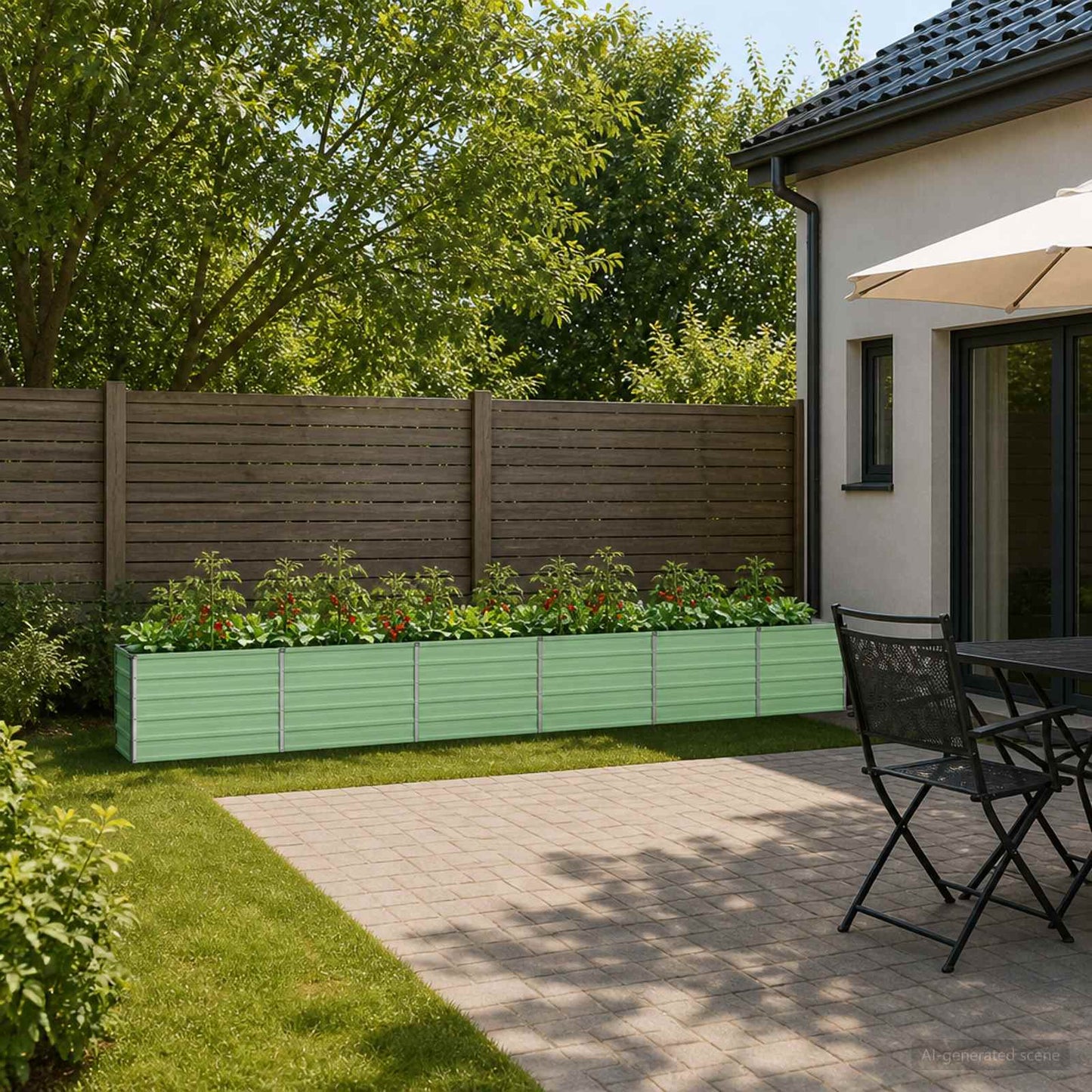 Raised Garden Bed Pastel Green 480 x 40 x 55 cm