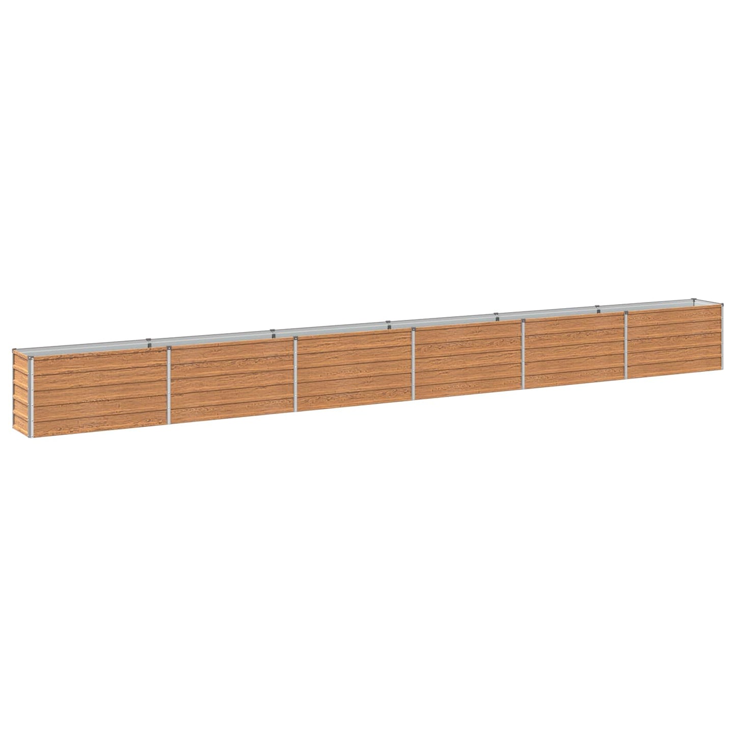 Raised Garden Bed Wood Brown 600 x 40 x 55 cm cold-rolled steel
