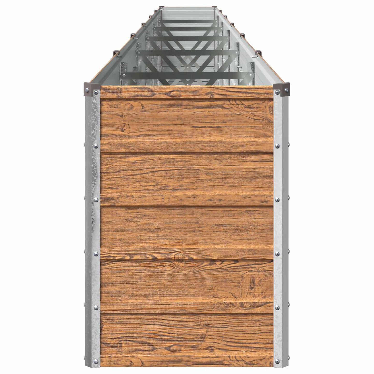 Raised Garden Bed Wood Brown 600 x 40 x 55 cm cold-rolled steel