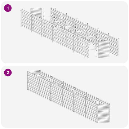 Raised Garden Bed Black 600 x 40 x 55 cm cold-rolled steel