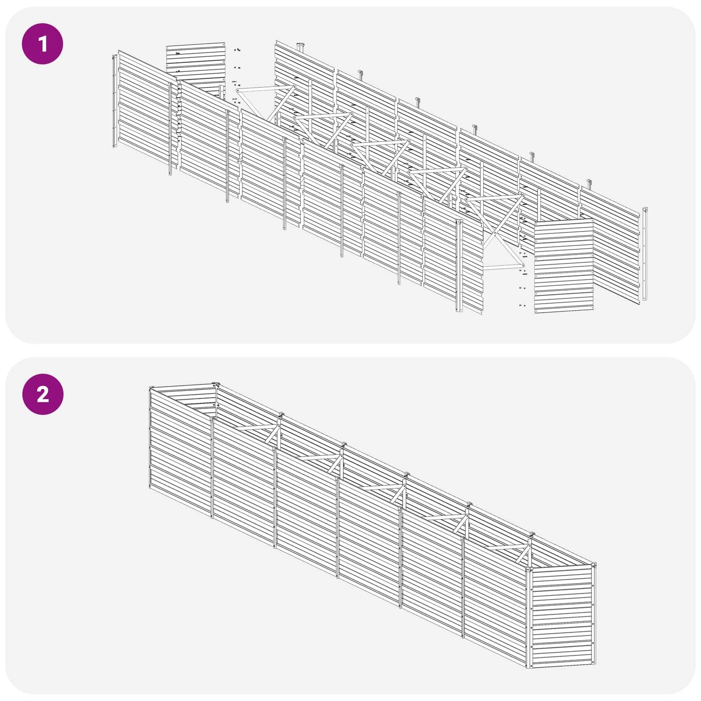 Raised Garden Bed Silver 600 x 40 x 55 cm galvanized