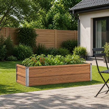 Raised Garden Bed Wood Brown 100 x 40 x 24 cm cold-rolled steel