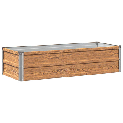 Raised Garden Bed Wood Brown 100 x 40 x 24 cm cold-rolled steel