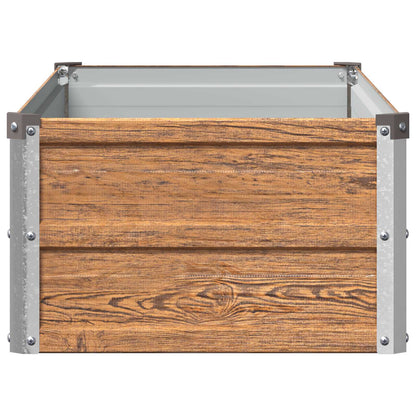 Raised Garden Bed Wood Brown 100 x 40 x 24 cm cold-rolled steel