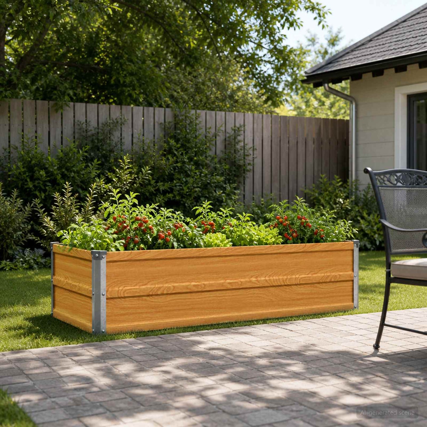 Raised Garden Bed Natural 100 x 40 x 24 cm cold-rolled steel