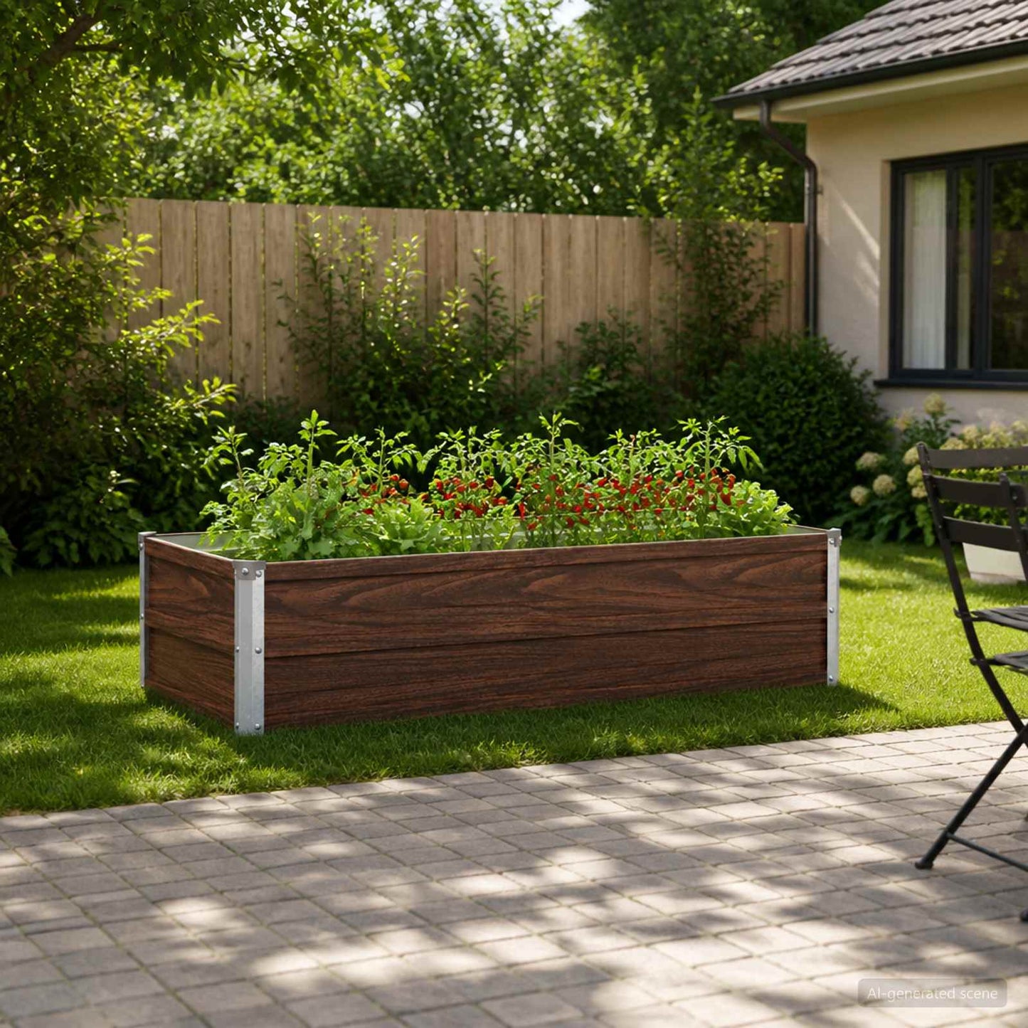 Raised Garden Bed Black 100 x 40 x 24 cm cold-rolled steel