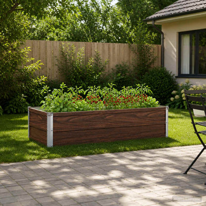 Raised Garden Bed Black 100 x 40 x 24 cm cold-rolled steel