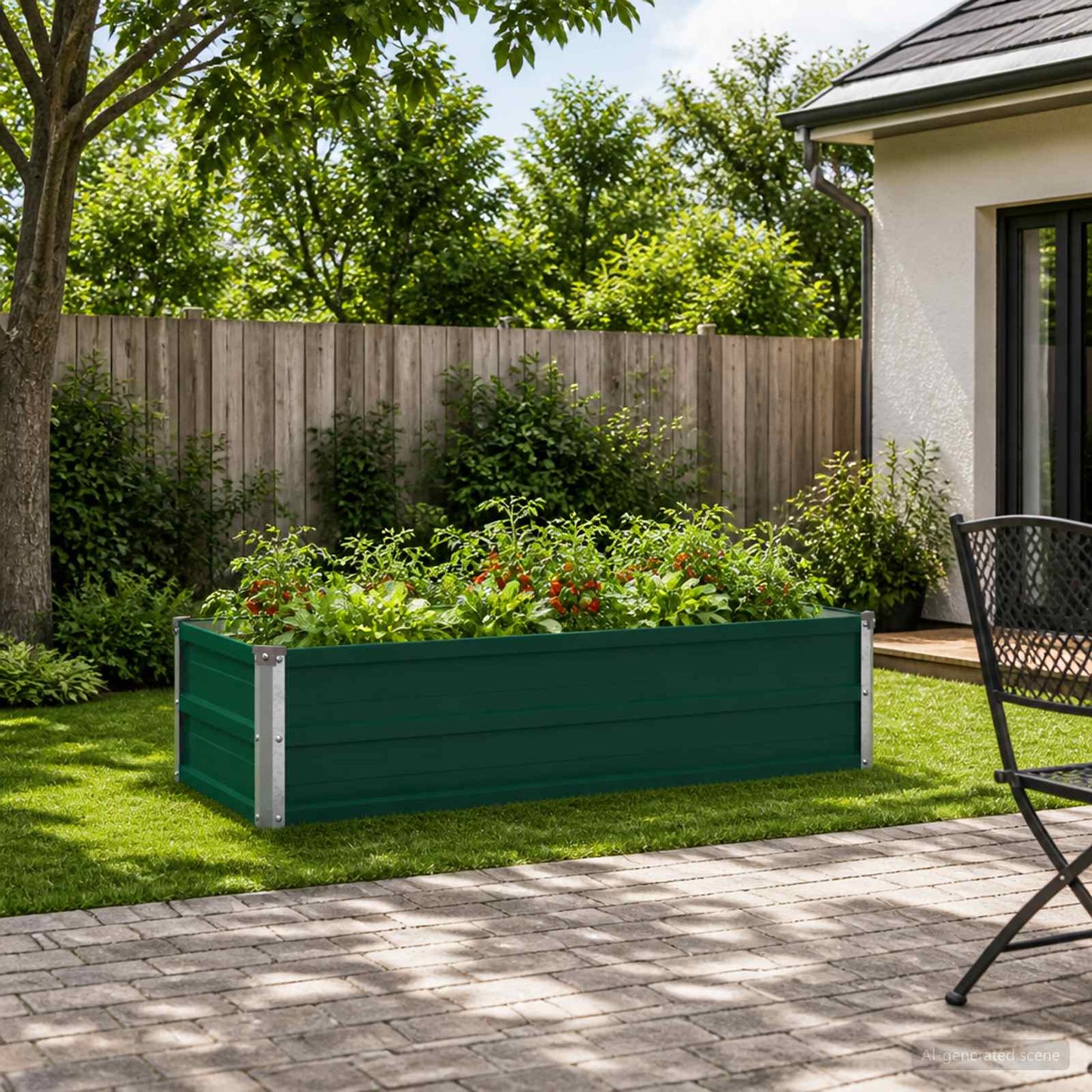Raised Garden Bed Green 100 x 40 x 24 cm cold-rolled steeel