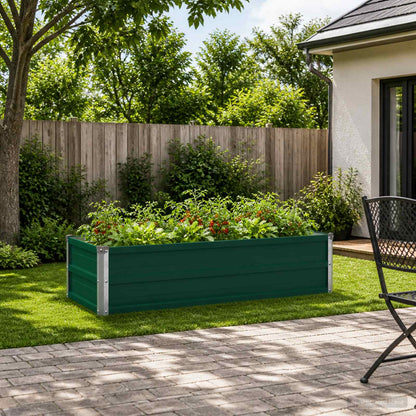 Raised Garden Bed Green 100 x 40 x 24 cm cold-rolled steeel