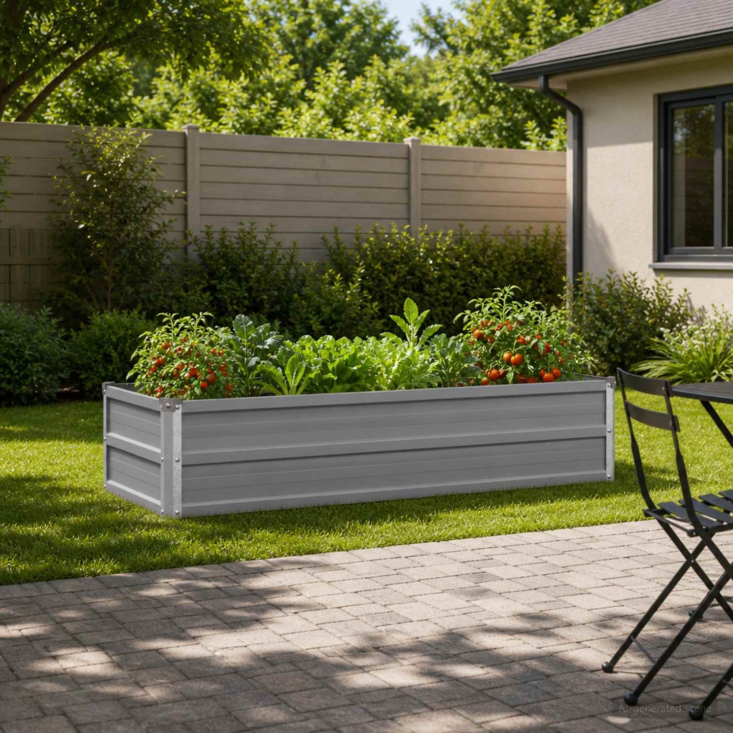 Raised Garden Bed Grey 100 x 40 x 24 cm cold-rolled steel