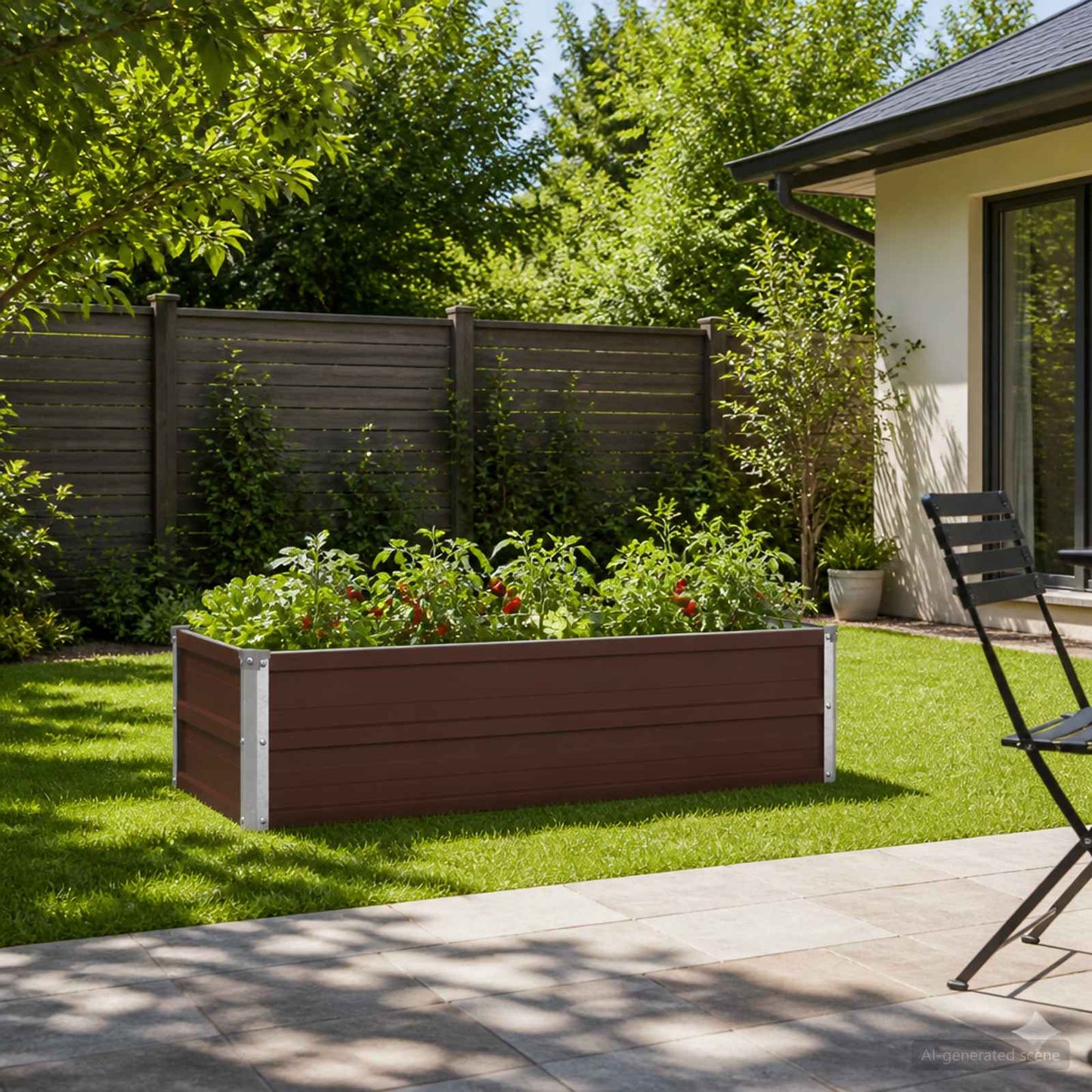 Raised Garden Bed Brown 100 x 40 x 24 cm cold-rolled steel