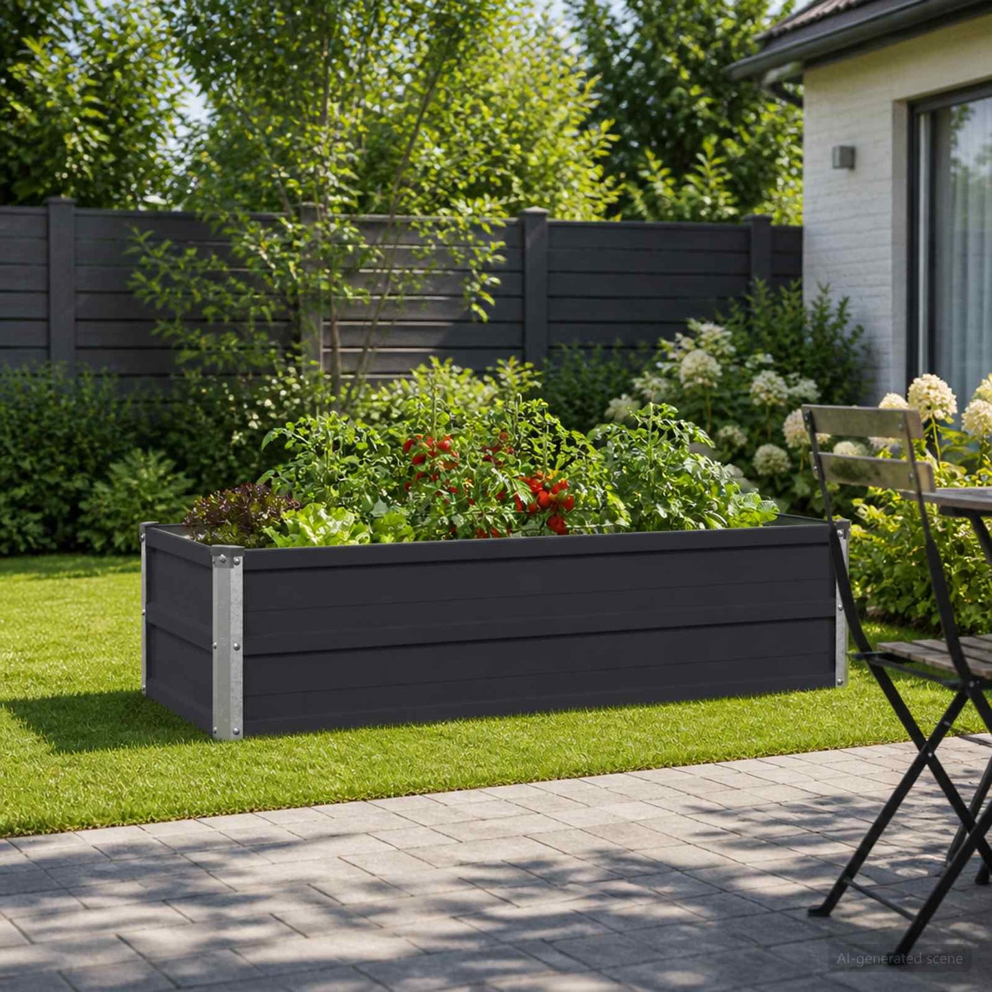 Raised Garden Bed Anthracite 100 x 40 x 24 cm cold-rolled steel