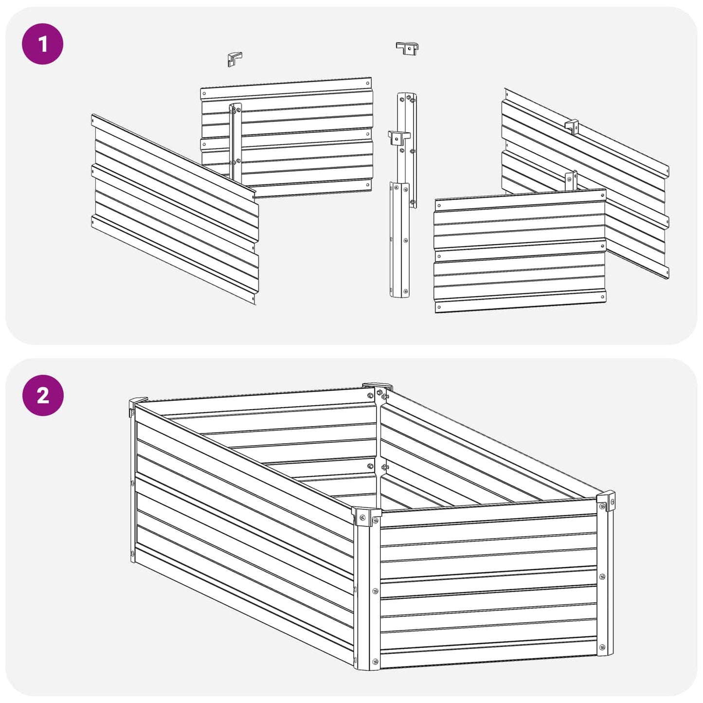 Raised Garden Bed Silver 100 x 40 x 24 cm galvanized