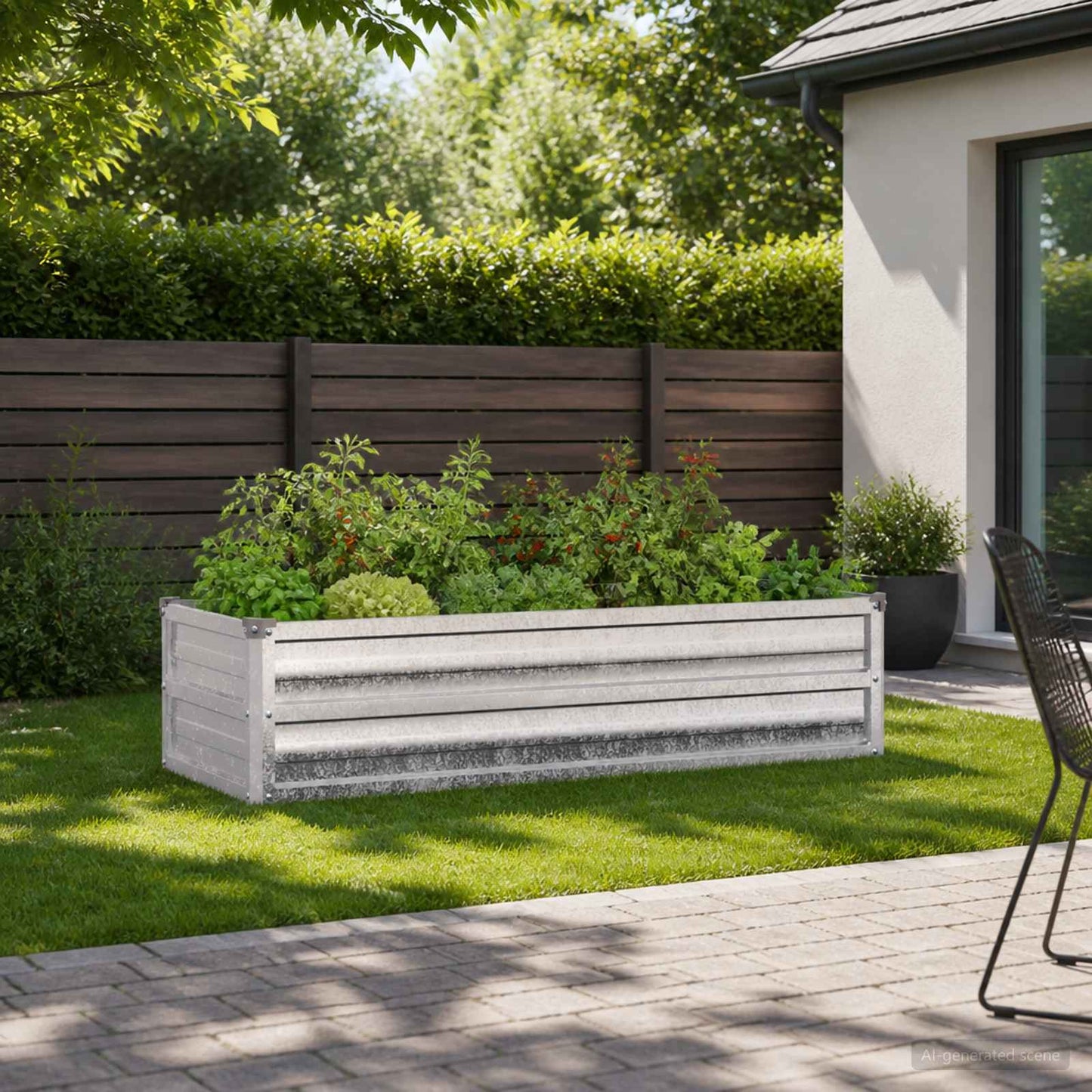 Raised Garden Bed Silver 100 x 40 x 24 cm galvanized