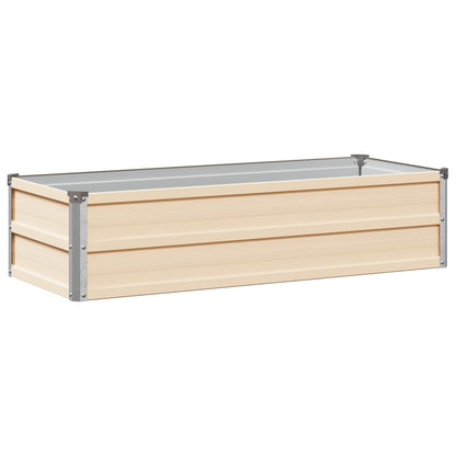 Raised Garden Bed Ivory 100 x 40 x 24 cm cold-rolled steel