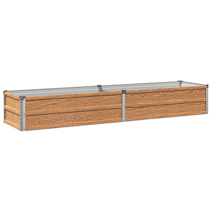 Raised Garden Bed Wood Brown 160 x 40 x 24 cm cold-rolled steel