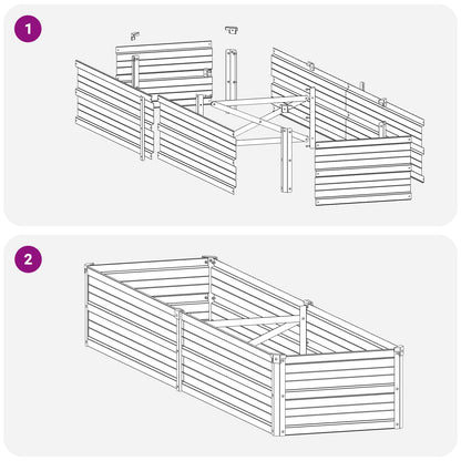 Raised Garden Bed Natural 160 x 40 x 24 cm cold-rolled steel