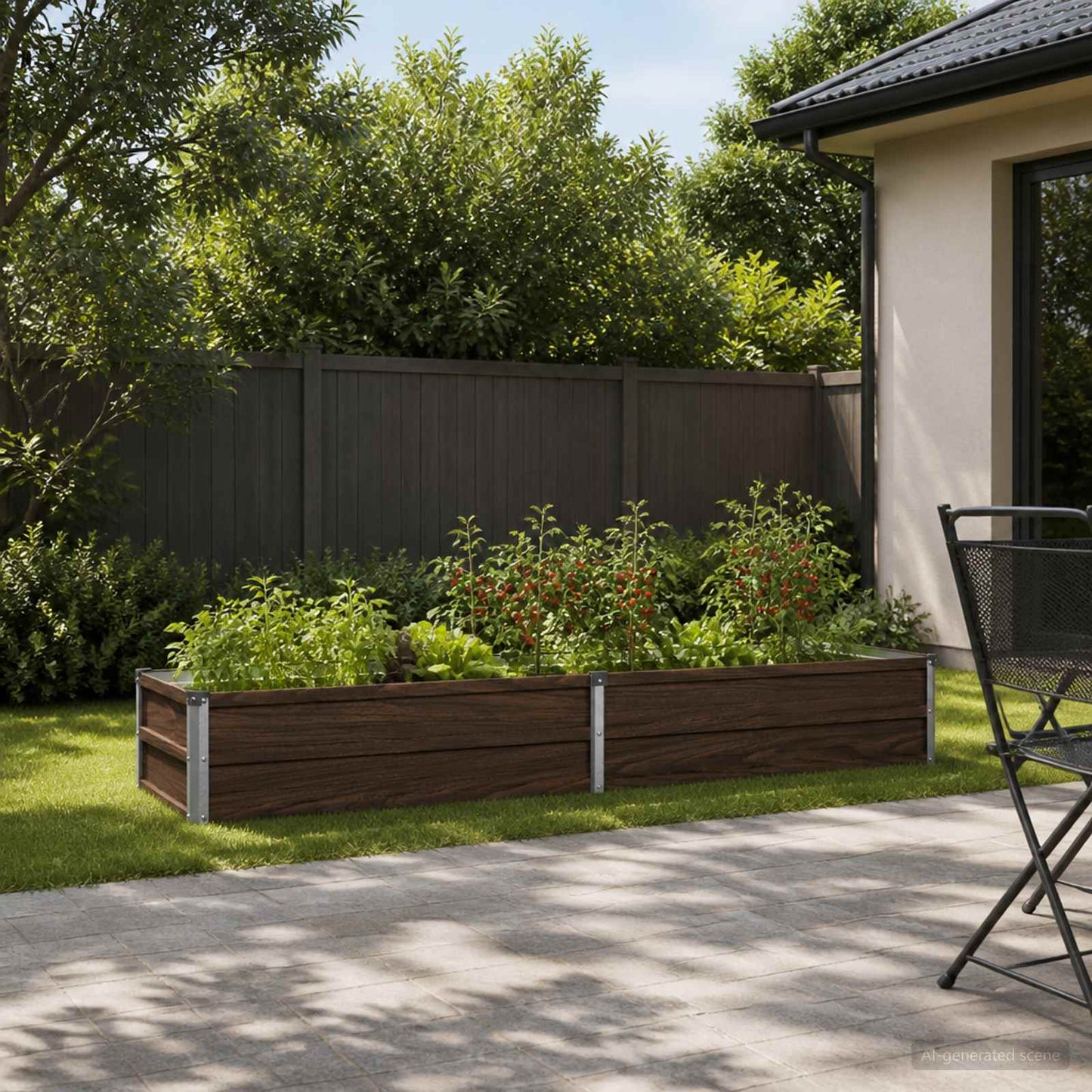 Raised Garden Bed Black 160 x 40 x 24 cm cold-rolled steel