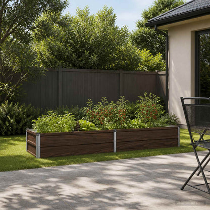 Raised Garden Bed Black 160 x 40 x 24 cm cold-rolled steel
