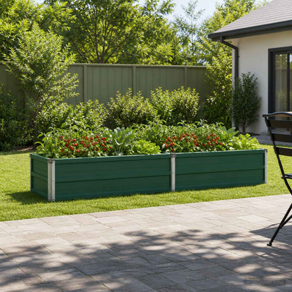 Raised Garden Bed Green 160 x 40 x 24 cm cold-rolled steeel