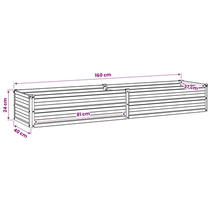 Raised Garden Bed Green 160 x 40 x 24 cm cold-rolled steeel