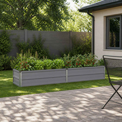 Raised Garden Bed Grey 160 x 40 x 24 cm cold-rolled steel