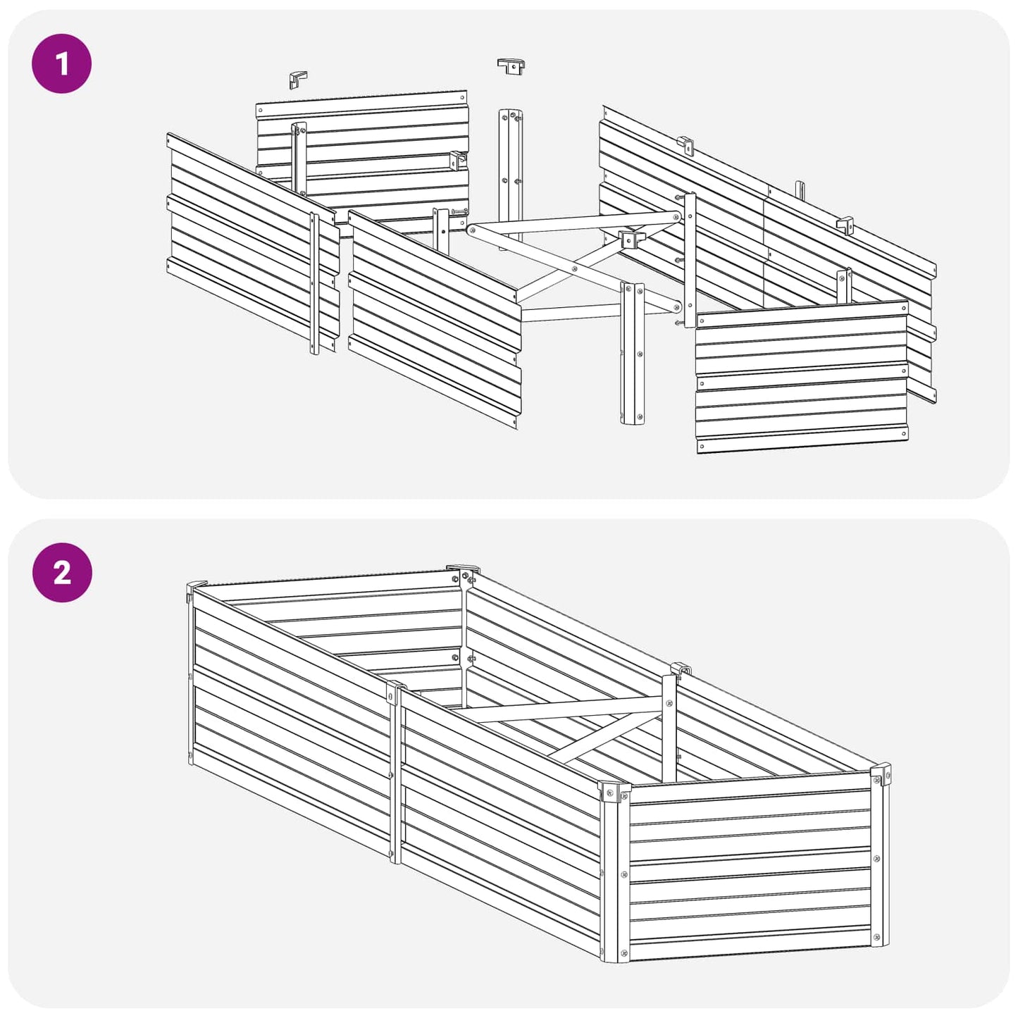 Raised Garden Bed Silver 160 x 40 x 24 cm galvanized