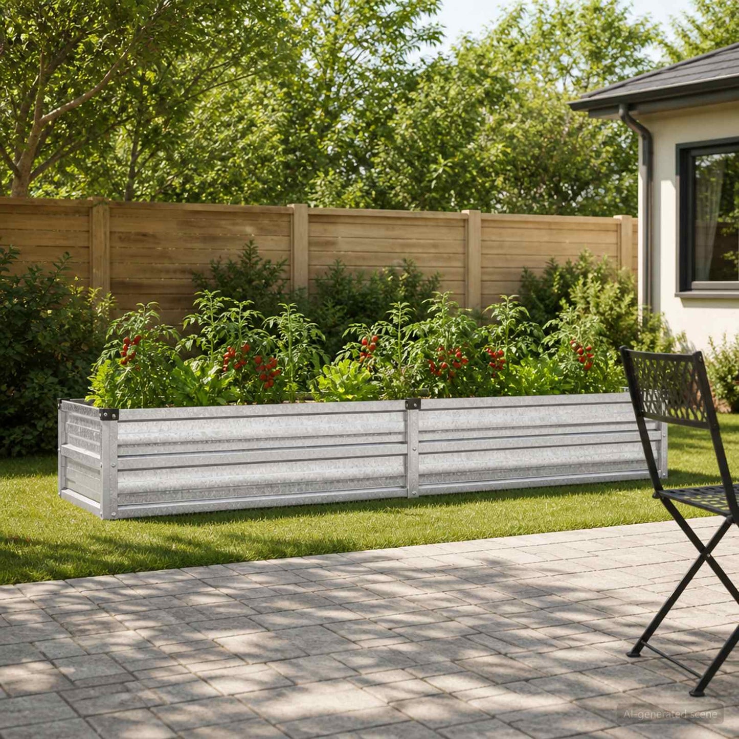 Raised Garden Bed Silver 160 x 40 x 24 cm galvanized