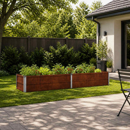 Raised Garden Bed Rusty 160 x 40 x 24 cm corton