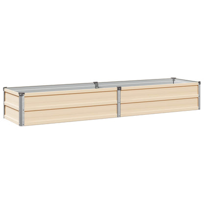 Raised Garden Bed Ivory 160 x 40 x 24 cm cold-rolled steel