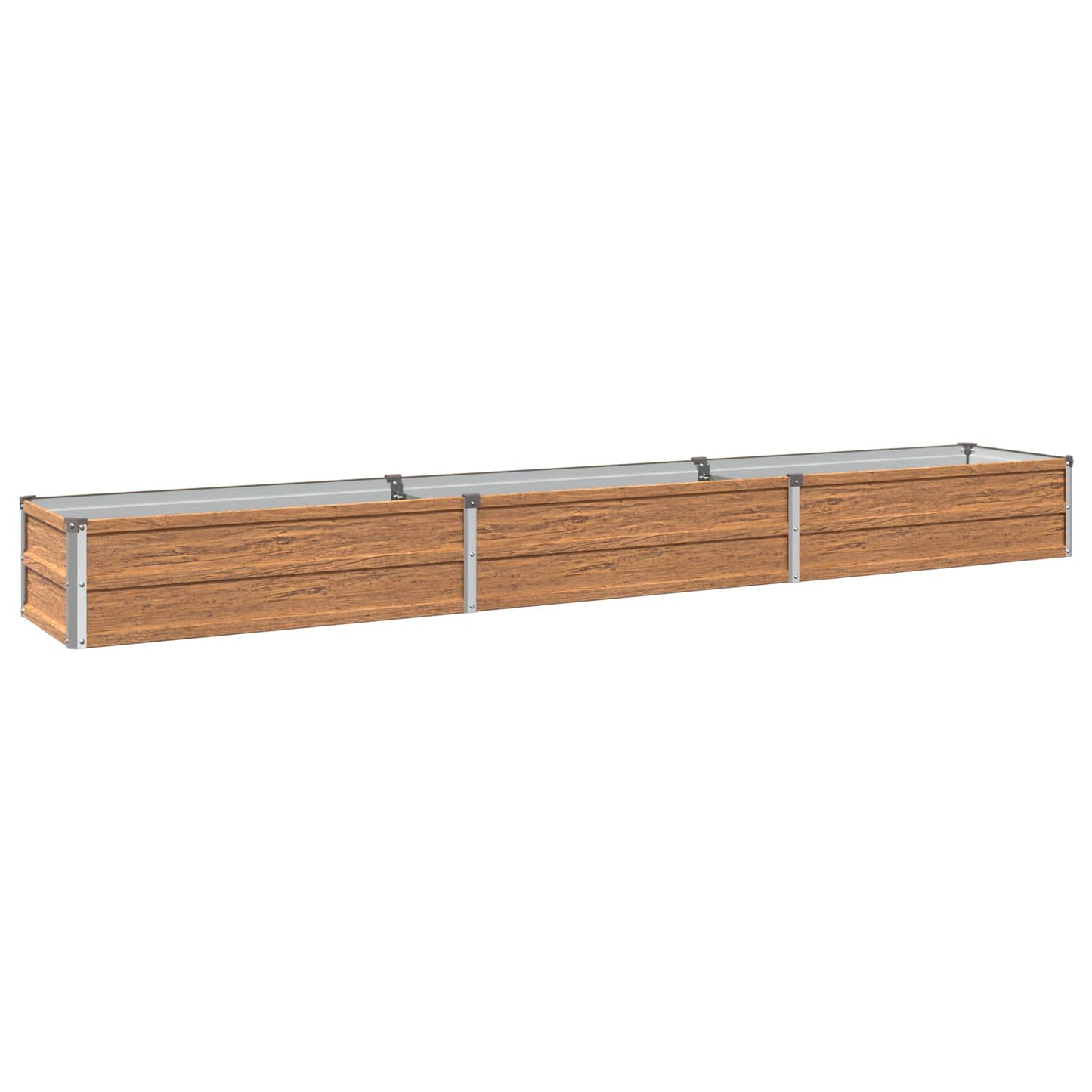 Raised Garden Bed Wood Brown 240 x 40 x 24 cm cold-rolled steel