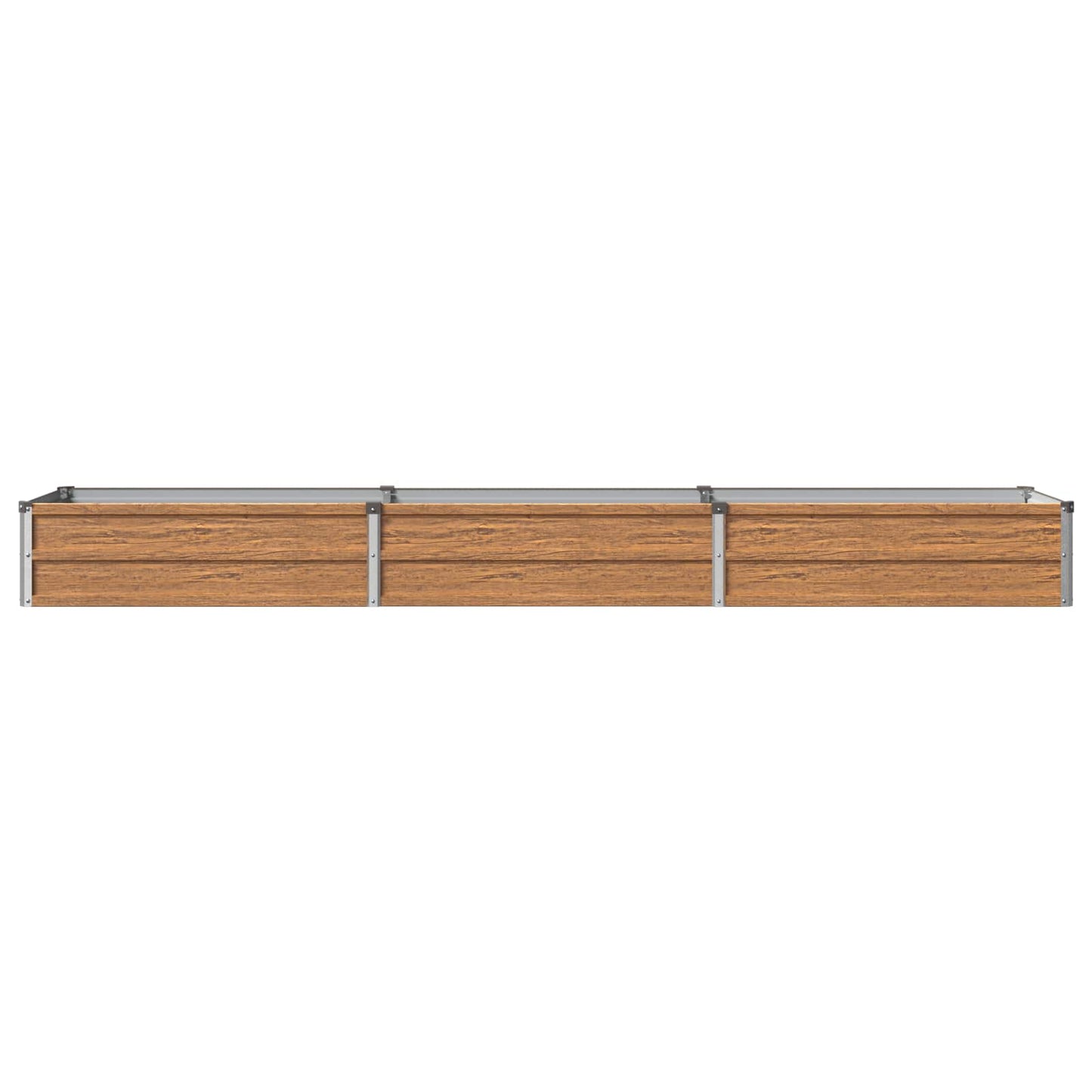 Raised Garden Bed Wood Brown 240 x 40 x 24 cm cold-rolled steel
