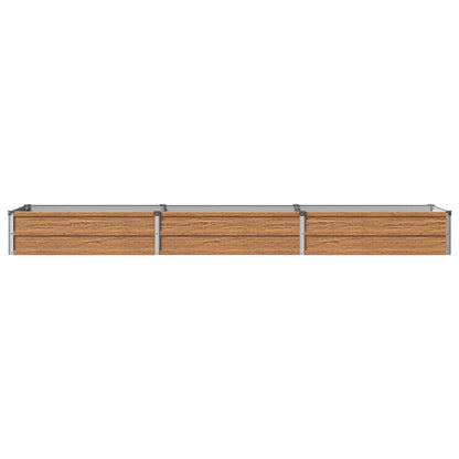 Raised Garden Bed Wood Brown 240 x 40 x 24 cm cold-rolled steel