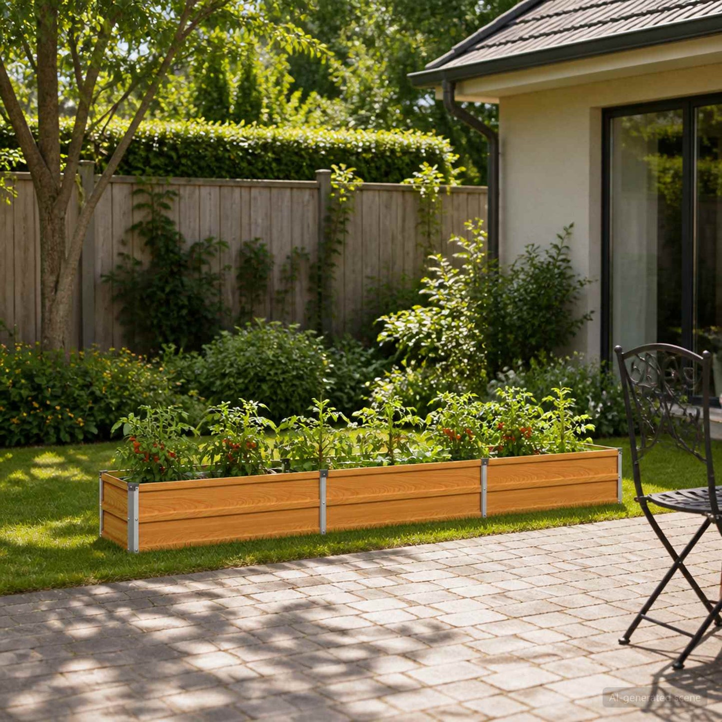 Raised Garden Bed Natural 240 x 40 x 24 cm cold-rolled steel