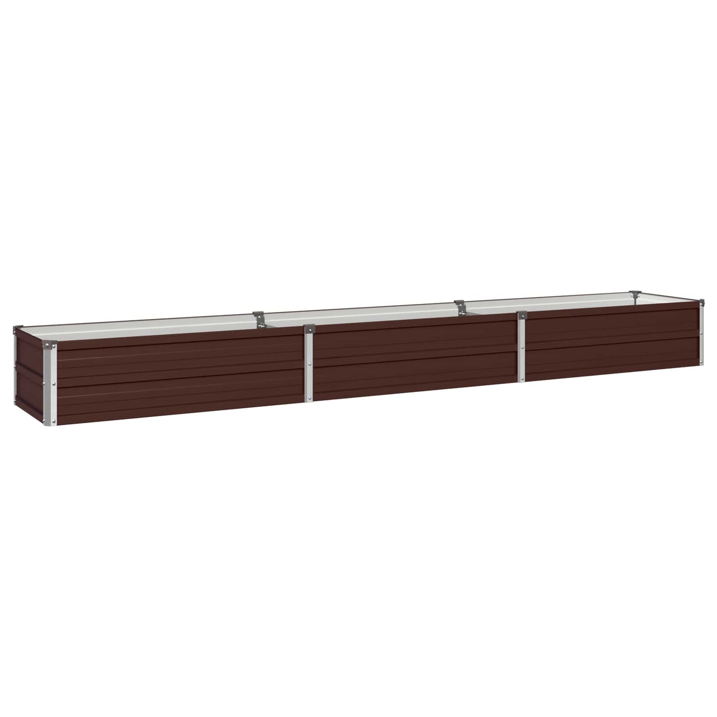 Raised Garden Bed Brown 240 x 40 x 24 cm cold-rolled steel