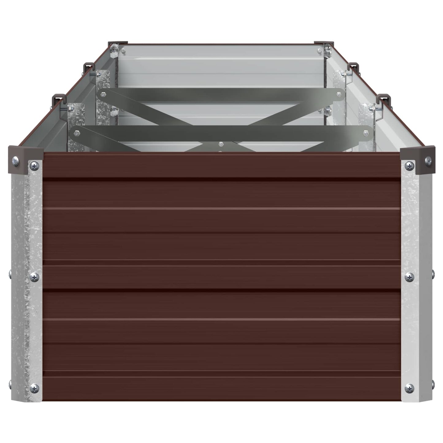 Raised Garden Bed Brown 240 x 40 x 24 cm cold-rolled steel