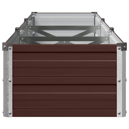 Raised Garden Bed Brown 240 x 40 x 24 cm cold-rolled steel