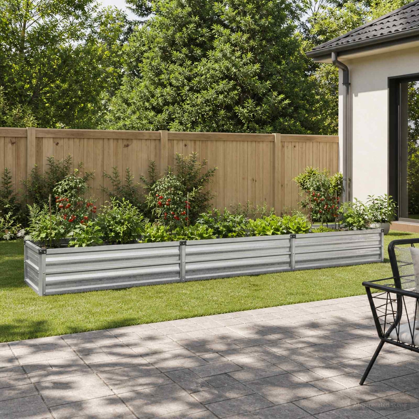 Raised Garden Bed Silver 240 x 40 x 24 cm galvanized