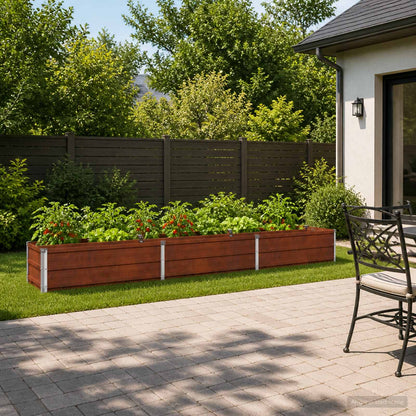Raised Garden Bed Rusty 240 x 40 x 24 cm corton