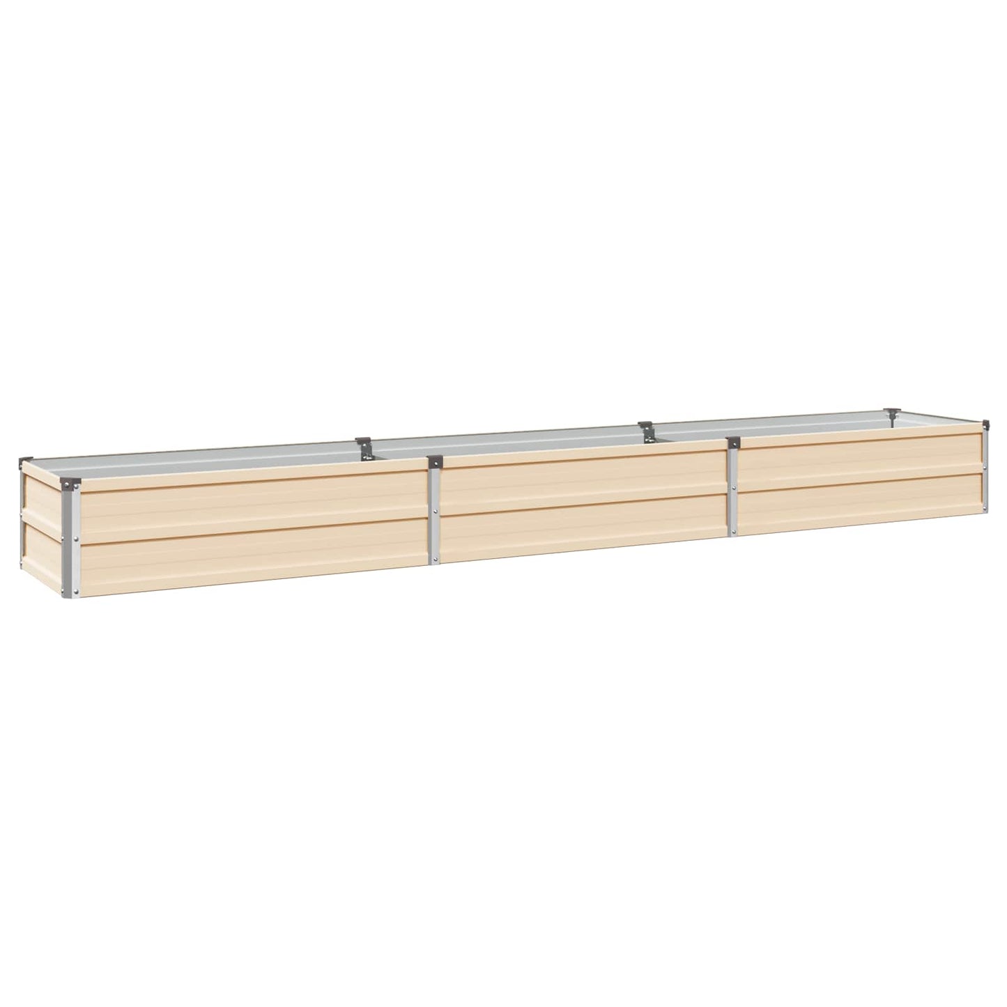 Raised Garden Bed Ivory 240 x 40 x 24 cm cold-rolled steel