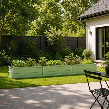 Raised Garden Bed Pastel Green 240 x 40 x 24 cm