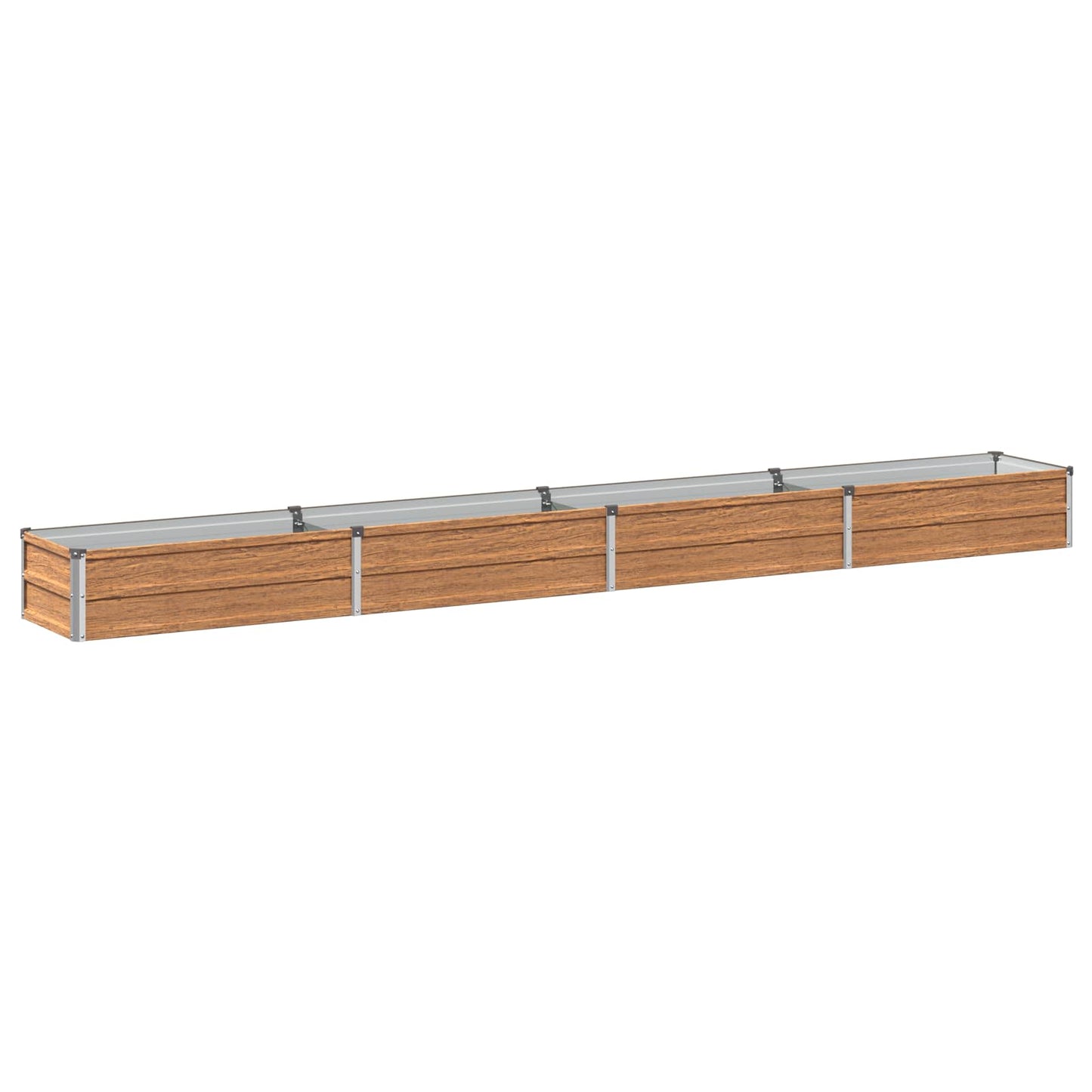 Raised Garden Bed Wood Brown 320 x 40 x 24 cm cold-rolled steel