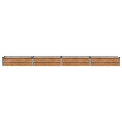 Raised Garden Bed Wood Brown 320 x 40 x 24 cm cold-rolled steel
