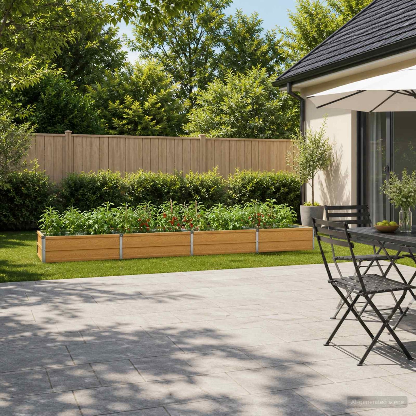 Raised Garden Bed Natural 320 x 40 x 24 cm cold-rolled steel