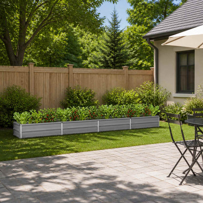 Raised Garden Bed Grey 320 x 40 x 24 cm cold-rolled steel