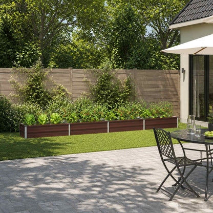 Raised Garden Bed Brown 320 x 40 x 24 cm cold-rolled steel