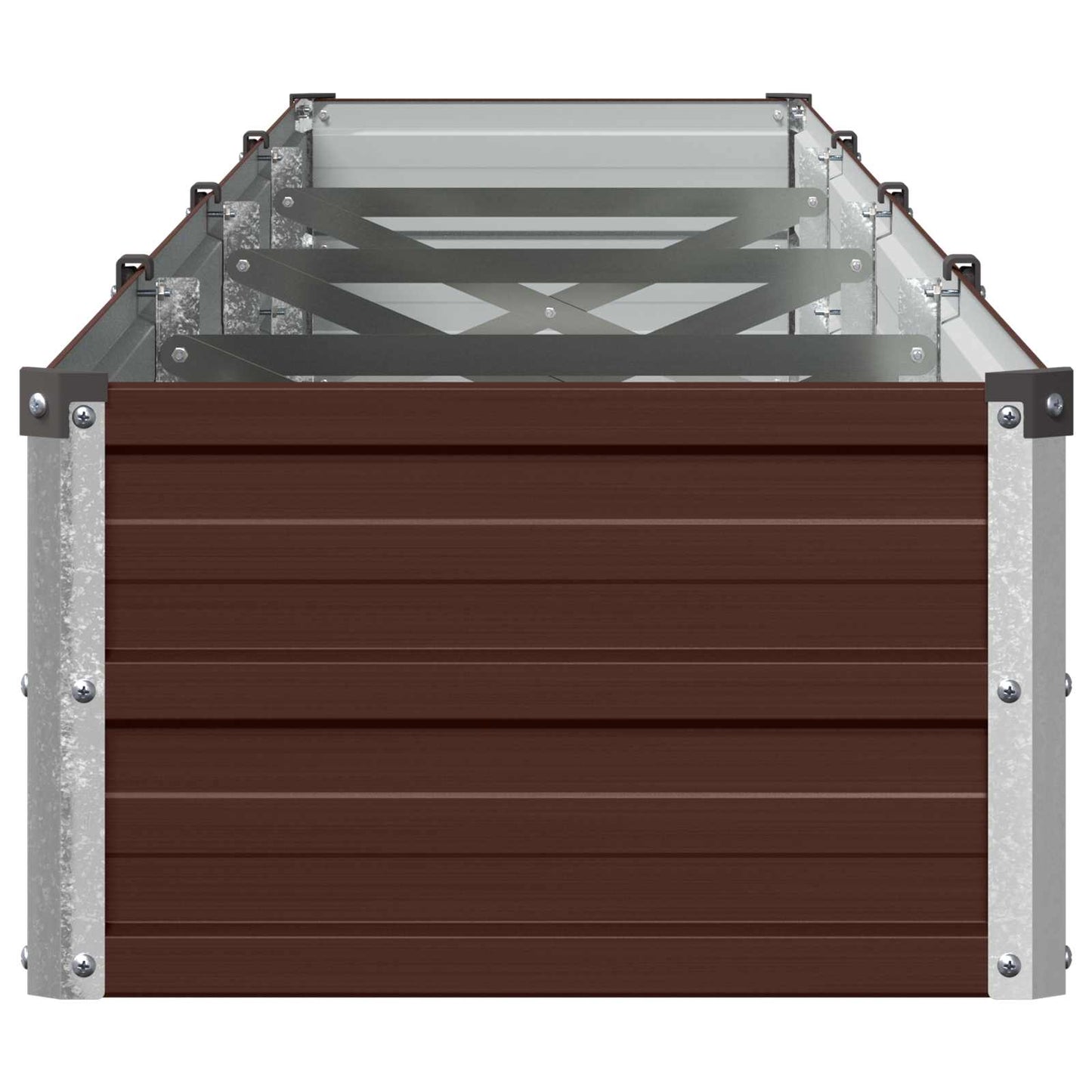 Raised Garden Bed Brown 320 x 40 x 24 cm cold-rolled steel