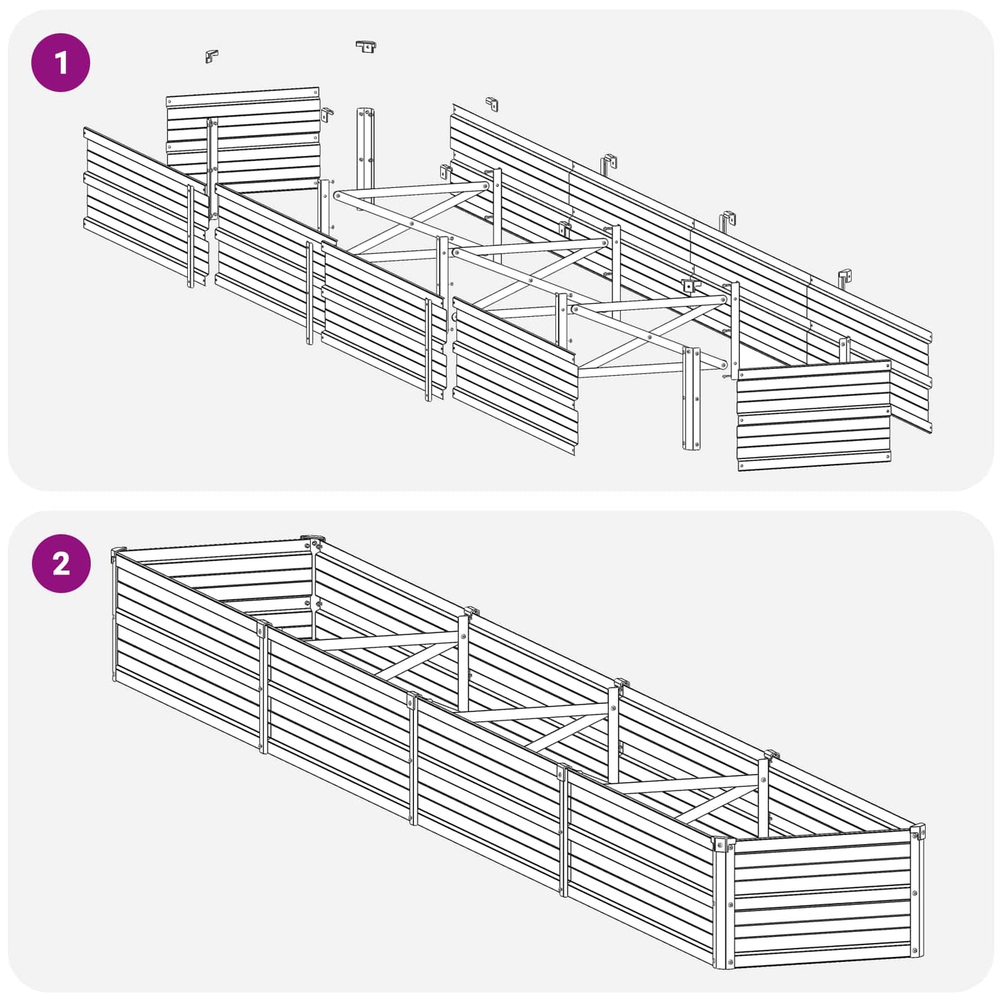 Raised Garden Bed Silver 320 x 40 x 24 cm galvanized