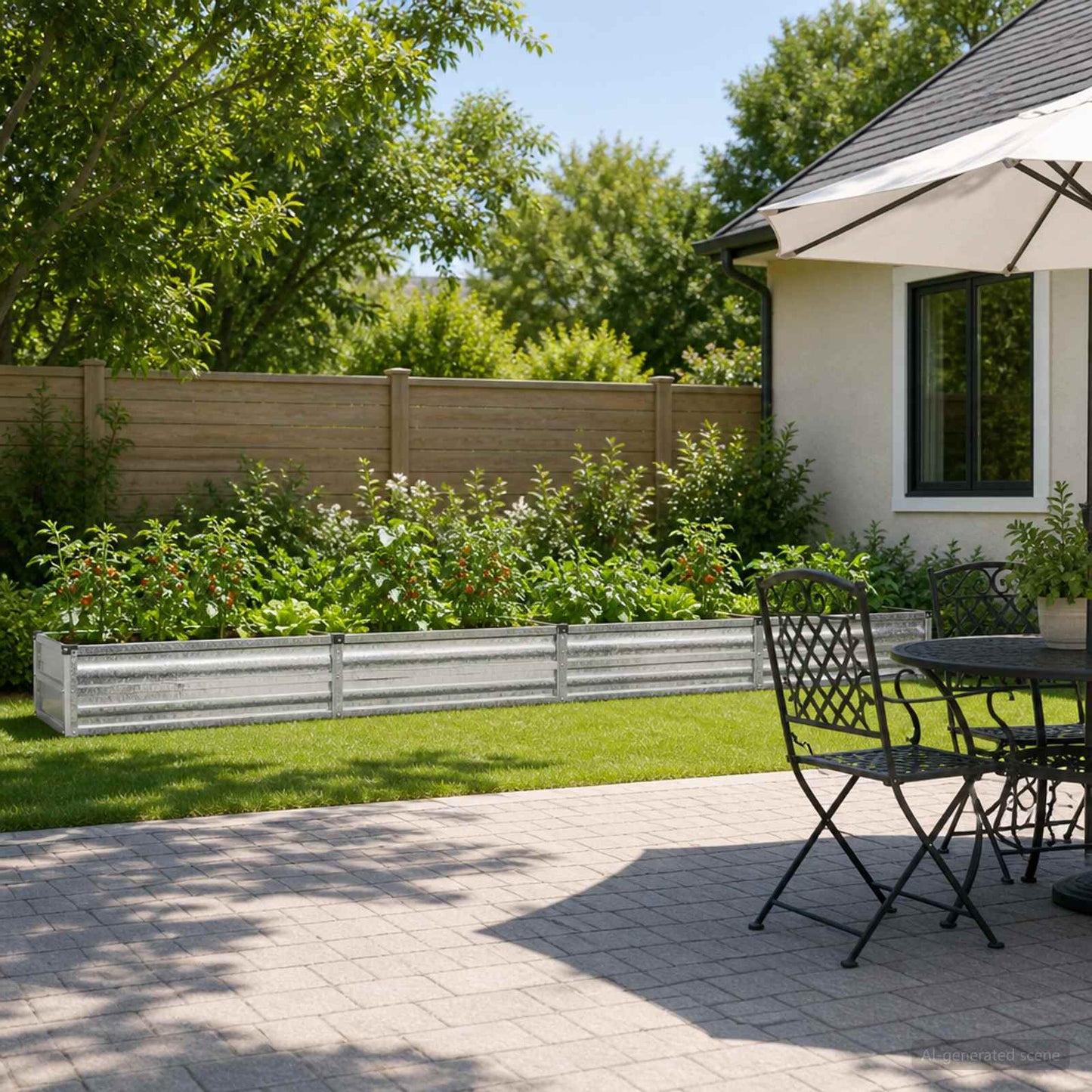Raised Garden Bed Silver 320 x 40 x 24 cm galvanized